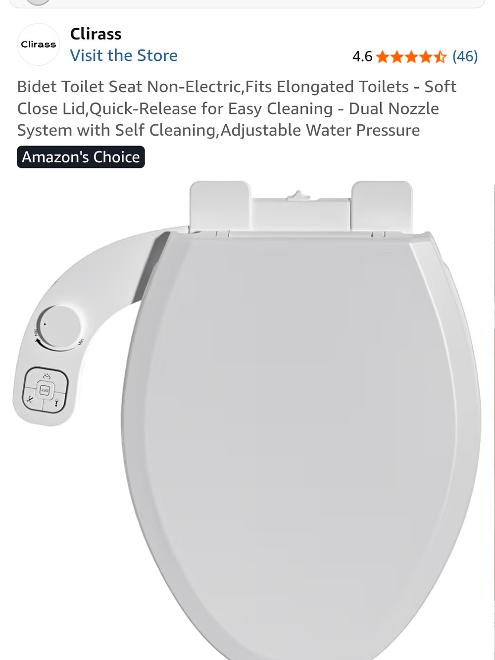 Bidet Toilet Seat Attachment - White